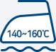 원단 위에 천을 덮고140~160℃로 다림질
