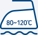 원단 위에 천을 덮고80~120℃로 다림질